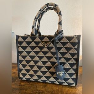 Prada Medium Symbole embroidered fabric handbag